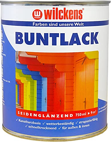 Wilckens Kunstharz Buntlack für Innen und Außen, seidenglänzend, 750 ml, RAL 3000 Feuerrot