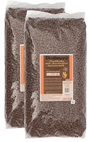 Vollmer's Hundefutter 2x15kg Verschiedene Sorten Truthahn mit Kartoffel