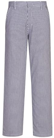 Portwest C075 Pantalon de Cuisine Barnet Lavable en Machine à 60°C 3 Poches | Carreaux bleus, L, Fermeture Crochet, Tissu 100% Coton, Ceinture Semi Élastiquée, Tissu Léger Absorbant, Poche Arrière Jetée