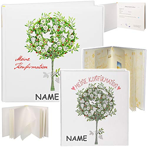 2 TLG. Set: Tagebuch/Erinnerungsalbum + Fotoalbum - Meine Konfirmation incl. Namen - zum Einkleben & Eintragen - groß - Gebunden - Fotobuch/Fotoalbum ..