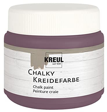 KREUL 75315 - Chalky Kreidefarbe, Pure Purple in 150 ml Kunststoffdose, sanft - matte Farbe, cremig deckend, schnelltrocknend, für Effekte im Used Look