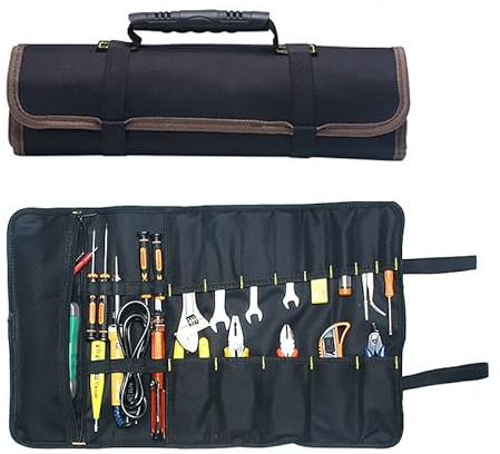 Bolsa de herramientas portátil MASO 22 bolsillos 600D Oxford lienzo herramienta enrollable bolsa gran bolsa de transporte organizador, fácil almacenamiento y portátil