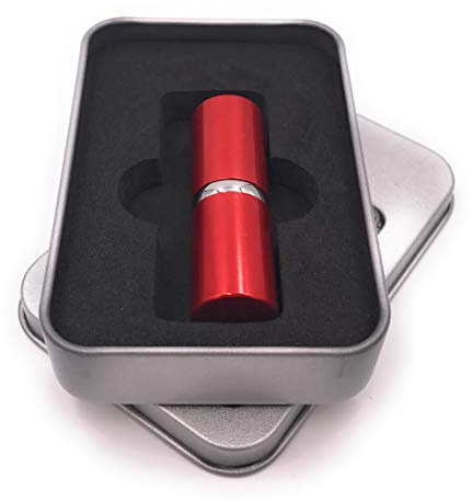 Onwomania Lippenstift Lipgloss Anhänger rot Silber schwarz USB Stick in Alu Geschenkbox 16 GB USB 2.0