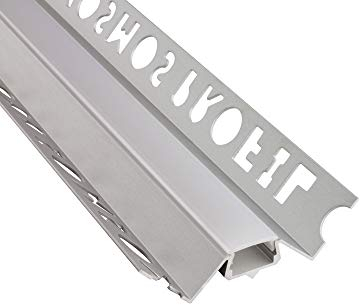 tktrading24 IN-T77 LED Premium Fliesenprofil Ecke innen 12mm silber 1m milky