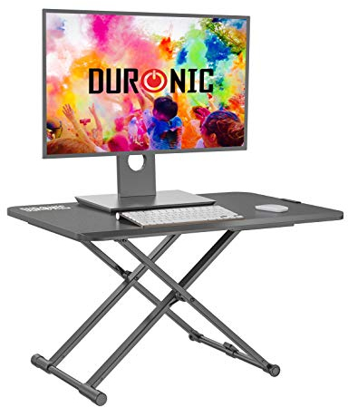 Duronic DM05D24 Schreibtischaufsatz | Workstation 74 x 47 cm | Computertisch höhenverstellbar 5 bis 40 cm | Stehpult für PC und Laptop | Sitz-Steh Schreibtisch bis 10 kg | Steharbeitsplatz HomeOffice