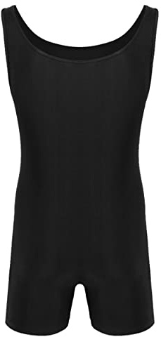 Mufeng Men's One Piece Sleeveless Tank Bodysuit Wrestling Singlet Gym Sports Leotard Undershirt Black XL