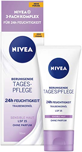 NIVEA Beruhigende Tagespflege 24h Feuchtigkeit Sensible Haut LSF 15 oh, 50 ml