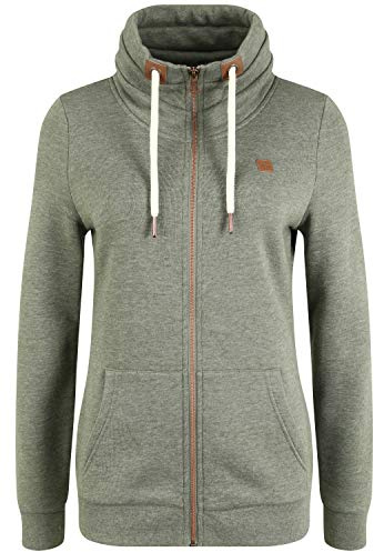 OXMO OXVicky Sweat Zip-Jacke Damen Sweatjacke Sweater Pullover mit Tubekragen Kängurutasche Reißverschluss Regular fit, Größe:XS, Farbe:CLIMB MEL (7987853)