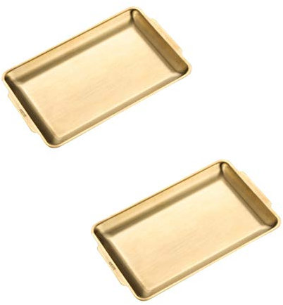 Teglia Da Forno,Teglie Da Forno In Acciaio Inox Rivestimento Antiaderente,Vassoio Da Forno Antiaderente (D'oro,32 * 16.2 * 1.1CM)