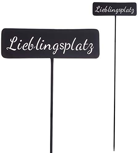 Cepewa Gartenstecker Lieblingsplatz mit Schriftzug aus Eisen schwarz lackiert H 110 cm Gartendekoration