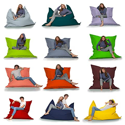 HomeIdeal - Sitzsack 2-in-1 Funktionen Riesensitzsack für Erwachsene & Kinder - Gaming & Entspannen - Indoor & Outdoor da er Wasserfest ist - mit EPS Perlen, Farbe:Anthrazit, Größe:100x145 cm