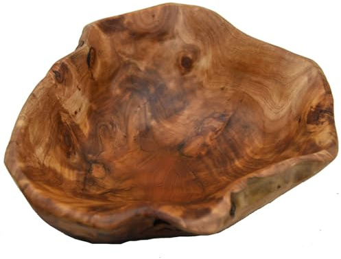 JFFLYIT Creative Wood Bowl Root Carved Bowl Handmade Natural Real Wood Candy Serving Bowl (12-14)