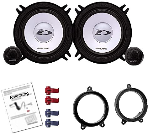 Alpine SXE-1350S Auto Lautsprecher Boxen 500 Watt 13 cm 2 Wege Kompo passend für Renault Twingo 2 ab 2007 Türen Front