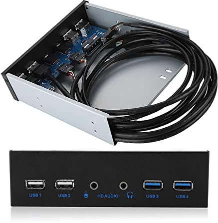 Yunseity USB 3.0 HUB 6 Ports Frontpanel Motherboard Kabel USB3.0 + USB2.0 Frontpanel auf Motherboard 9Pin 19Pin Anschlusskabel für 5.25 Zoll Diskettenschacht