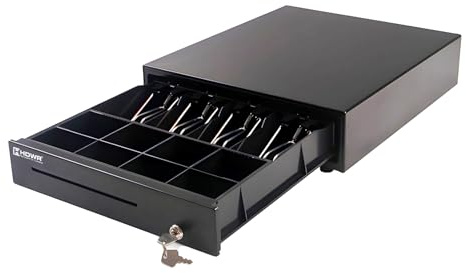 HDWR HD-KER35 Kassenschublade mit Schlüssel, RJ12, langlebiger Stahl | Fiskalische Geldlade, RJ12-Anschluss, elegantes Design, für Einzelhandel und Kassensysteme