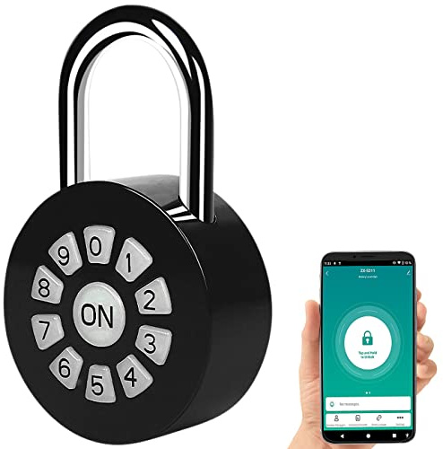 Xcase Mobiles Vorhängeschloss: 4er Metall-Vorhängeschloss mit Zahlencode und App, Bluetooth, IP65 (eetterfest, Smart-Home, Code)