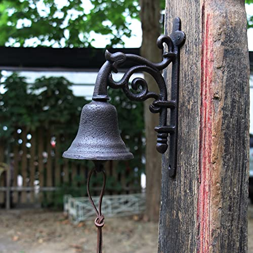 Türglocke Gusseisen Glocke Gusseiserne Türglocke für Die Wand Antike Rost Farbe, Landhausstil Klingelnde Türklingel Dinner Bells für Lebensmittelgeschäft Villa, Glocke Durchmesser 11.5cm