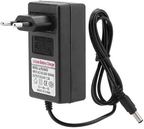 Adattatore CC Adattatore di Alimentazione Universale CC 8,4 V 2 A Alimentatore CC con Adattatore di Alimentazione per Caricabatteria al Litio da Surriscaldamento, Sovraccarico(Spina UE)