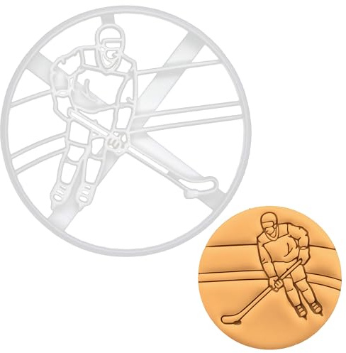 BAKERLOGY Eishockeyspieler Ausstechform - Detailliertes Keksausstecher-Design zum Backen und Basteln, ideal für Fondant, Teig, Ton