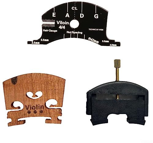 PETSTIBLE Geigenbrücken Multifunktionale Formschablone 4/4 Violine Brücken Reparatur Referenz Werkzeug Griffbrett Schaber Herstellung Werkzeug für Reparatur und Herstellung 3pcs