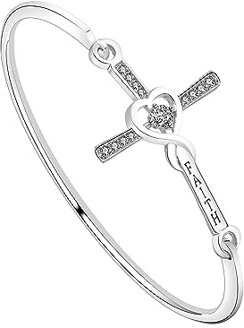 Infinity Love Heart God Cross With Faith Inscription Christian Bracelet Christian Religious Gift Cross Bracelet For Women