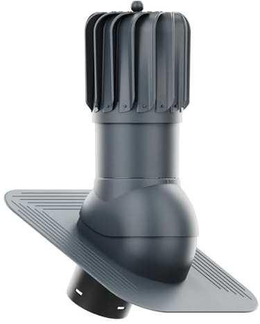 ROOFIVENT IVENT ROTO Roof Turbine Roof Vent 6 Oblong Head Shape Shingle Slate Or Shake Roof Type Graphite