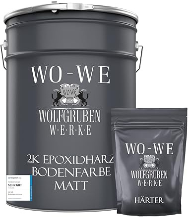 Pintura 2K para Suelos de Hormigón Garajes Revestimiento MATE Resina Epoxi W702 - Azul luminoso - 5Kg
