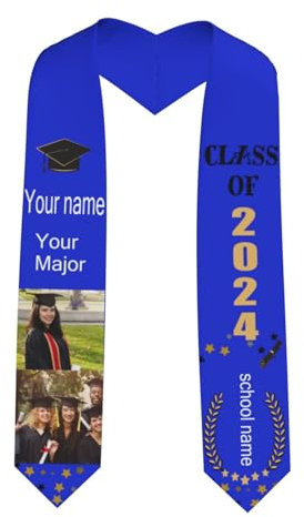 Personalisierte Abschlussstola, Klasse 2024, personalisierbar, Dekoration für den Schulabschluss 2024, mexikanischer Grad, Schärpe, Geschenk, personalisierbar, Farbe4, Brauch