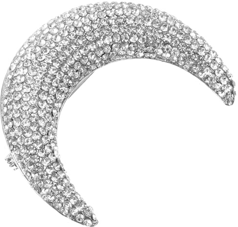 LIFKOME Spilla Di Luna Piena Di Diamanti Spilla Di Scialle Spille Di Luna Spilla Per Vestiti Luna Spilla Spilla Di Abbigliamento Spilla Di Luna Delle Donne Vestiti Spilla Spilla, 6X5CM, Metallo, Senza