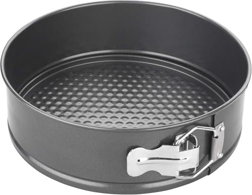 chongning Springform Cake Tin with Loose Base, Non-Stick Carbon Steel Baking Tins Round Cake Pan, Leak-Proof Cake Pans for Baking Cheesecakes (8 Inch)