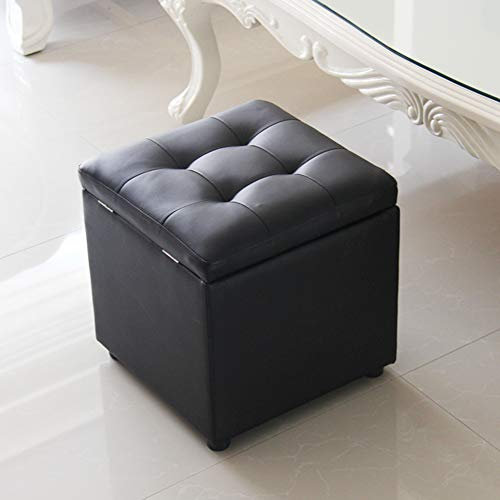 Poggiapiedi pieghevole ottomano panca portaoggetti in ecopelle sedile scatola giocattolo pouf sedia sgabello rosso 40 x 40 x 40 cm