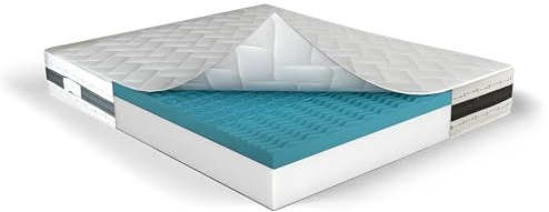MUUN - Einzelmatratze 90x200 cm, Höhe 30 cm, In Memory Foam, Hypoallergen, Isoliert Bewegung, Pflegeleicht, Garantiert 20 Jahre, Modell IRIS