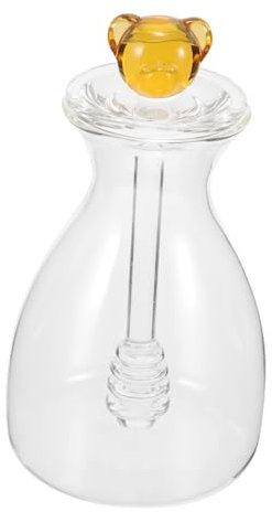 Ciieeo 2pcs Honey Jar Syrup Dispenser Glass Honey Containers Lids for Breakfast