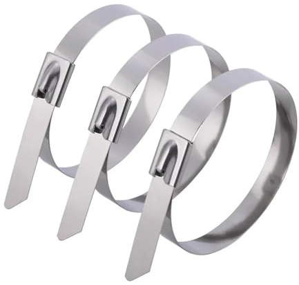 Bridas metálicas para cables， 20/40 bridas de acero inoxidable reutilizables con cierre autosellante, organizadores de cables metálicos multiusos, 20 unidades(4.6 * 300mm,40pcs)