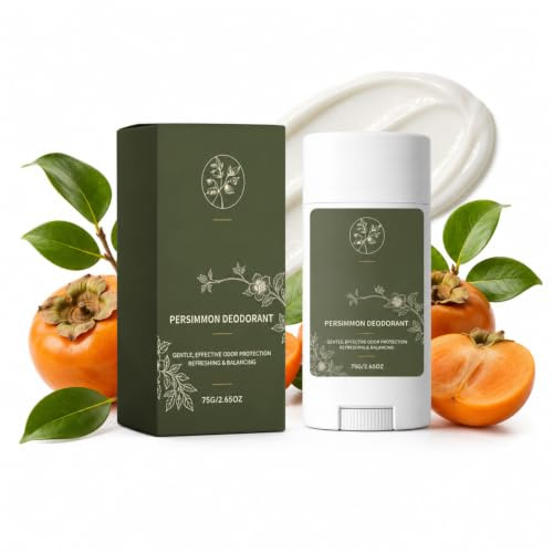 Persimmon Deodorant Stick 75g, Whole Body Deodorant for Women & Men, Fresh Odour Protection Smooth Non-sticky Underarm Balm, Daily Body Deodorant for Work, Gym & Travel
