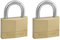Master Lock 150EURT Lote de 2 Candados de Ancho con Cuerpo de Latón Macizo, Dorado, 6.8 x 5 x 1.4 cm