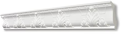 Decosa Stuckleiste G24 Geraldine - Deckenleiste in Weiß - 10 Leisten à 2 m Länge = 20 m - Zierleiste aus Styropor 53 x 53 mm - Für Decke oder Wand
