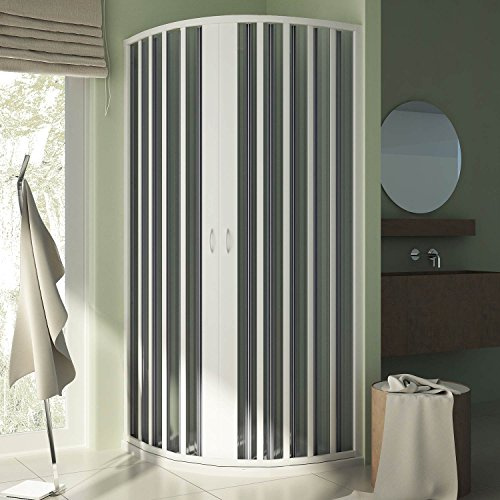 Forte Mampara de Ducha Semicircular 80x80 CM Radio 55 H185 PVC Mod. Sharp Central
