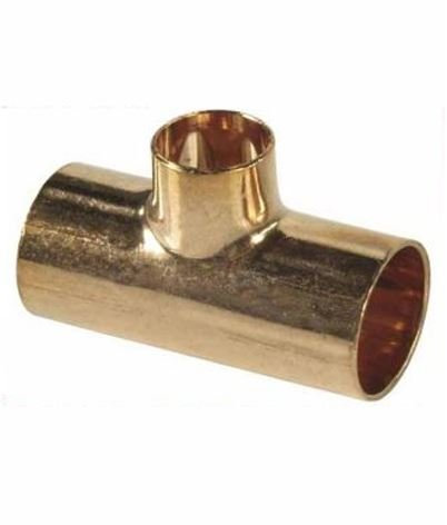 Straight Pipe Fitting Tee Copper Joint Solder 28x15x28mm Water Installation