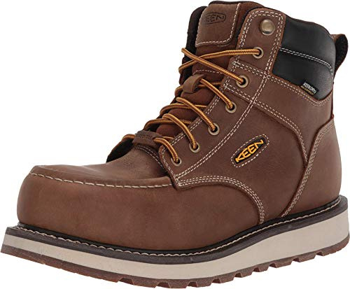 KEEN Utility Cincinnati - Cuña impermeable con punta compuesta de 6 pulgadas para hombre, Bélgica/Sandshell, 44.5 EU