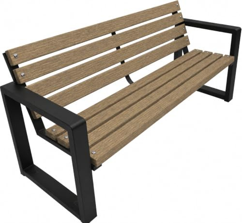 Primario Grande Gartenbank, Parkbank - Gartenmöbel, Outdoor Bank mit 350kg Tragfähigkeit - Sitzbank Holz Wetterfeste (Grande, Walnuss, 100cm - Sitzlänge, CE)