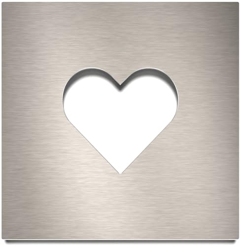 Edelstahl WC-Schild Herz - selbstklebend & pflegeleicht - Design Piktogramm - Toilettenschild H-56-E