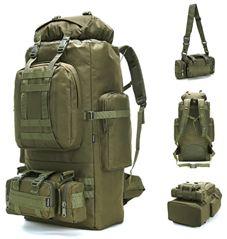 King'sGuard 100L Camping Hiking Backpack Molle Rucksack Military Camping Backpacking Daypack
