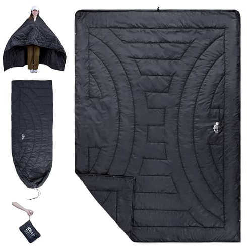 iClimb 3M Thinsulate Isolierung, warme Campingdecke, Ultraleicht, kompakt, 0,45 kg, Schwarz