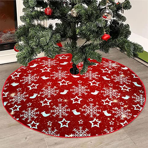Mateju Weihnachtsbaum Rock Weihnachtsbaumdecke Groß Tannenbaum Unterlage Rund Christbaumdecke Christbaumständer Teppich Baumdecke für Weihnachtsdeko Neujahr Party (Weihnachtsstrümpfe,120cm)