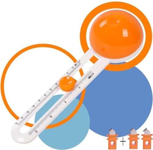 XUBX Kreisschneider, Kreisförmiger Papierschneider, Schneidemaschinen Paper Cutter, Circle Paper Trimmer, Rotary Kreisschneider Bastelbedarf, Drehpapierschneider, Geschnittenes Kreispapier (Orange)