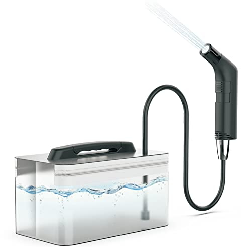 Handheld Bidet Sprayer Muslim Shower Spray for Bathroom, Camping Shower Portable 800mAh with USB Charging 2.3L Water Container (Black)