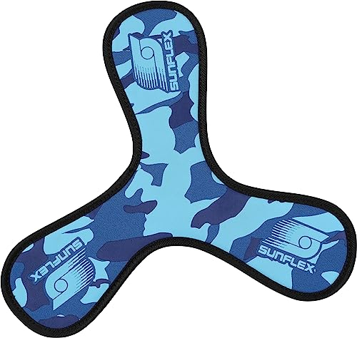 Sunflex® Jerseyprene Cassini Camo Blue | Leichter Bumerang für den Strand und den Park | sehr weich und lässt Sich ohne Verletzungsgefahr fangen | extrem robust und für Jede Altersgruppe