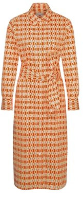 Seidensticker Damen Blusenkleid mit Bindegürtel Kleid, Orange, 32