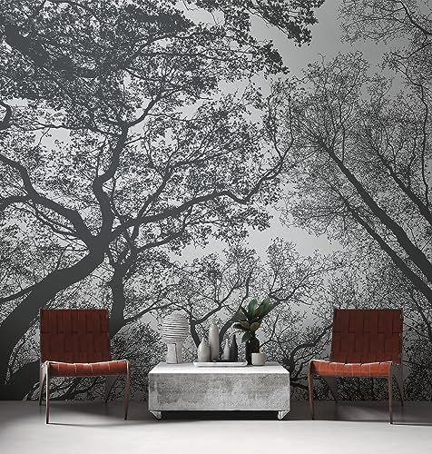 Newroom Vliestapete [ 2,8 x 3,71m ] großzügiges Motiv - kein wiederkehrendes Muster - nahtlos große Flächen möglich - Fototapete Wald Bäume Blätter Made in Germany